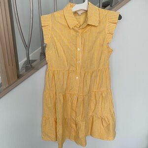 Adorable yellow and white checkered dress